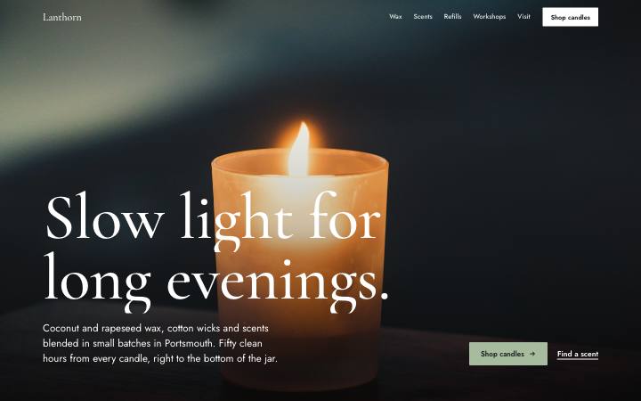 Lanthorn Candle Works, Hand-poured candles