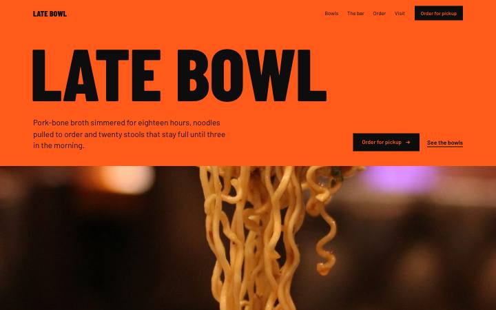 Late Bowl, Late-night noodle bar