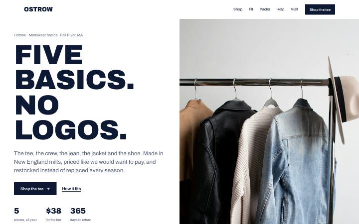 Ostrow, Menswear basics
